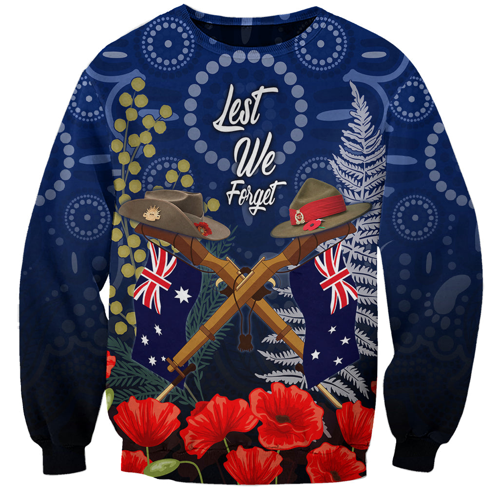Anzac Sweatshirt Ausralia Aboriginal Mix New Zealand Slouch Hats