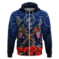 Anzac Zip Hoodie Ausralia Aboriginal Mix New Zealand Slouch Hats