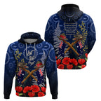 Anzac Zip Hoodie Ausralia Aboriginal Mix New Zealand Slouch Hats