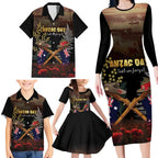 Australia - New Zealand ANZAC Family Matching Long Sleeve Bodycon Dress and Hawaiian Shirt Gallipoli ANZAC Cove Landing