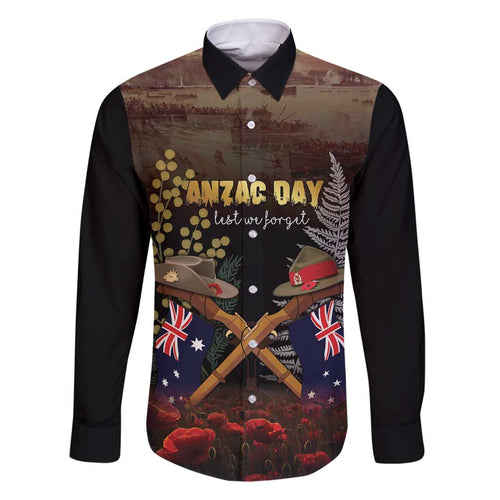 Australia - New Zealand ANZAC Family Matching Off Shoulder Maxi Dress and Hawaiian Shirt Gallipoli ANZAC Cove Landing