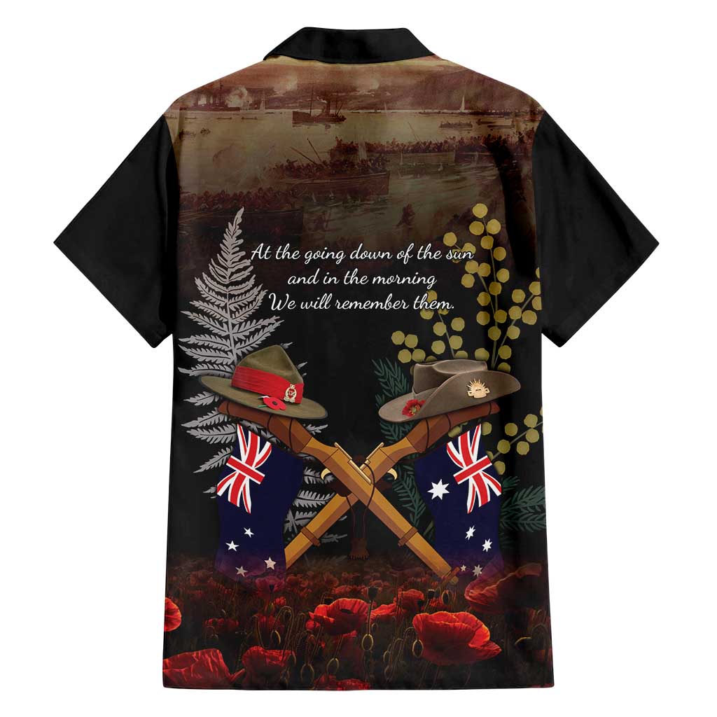 Australia - New Zealand ANZAC Family Matching Off Shoulder Short Dress and Hawaiian Shirt Gallipoli ANZAC Cove Landing