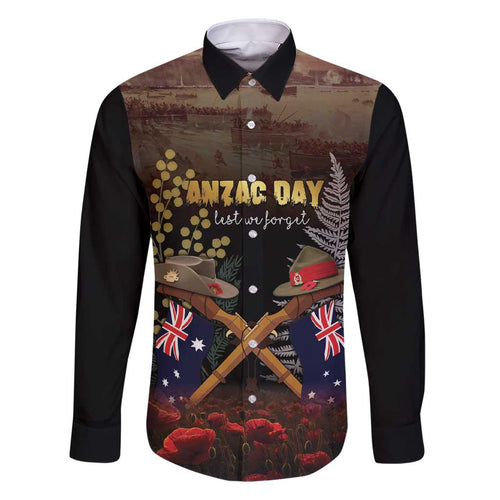 Australia - New Zealand ANZAC Family Matching Short Sleeve Bodycon Dress and Hawaiian Shirt Gallipoli ANZAC Cove Landing