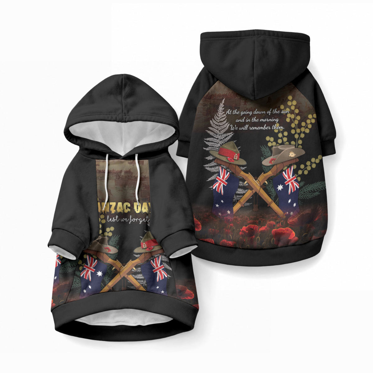 Australia - New Zealand ANZAC Pet Hoodie Gallipoli ANZAC Cove Landing