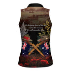 Australia - New Zealand ANZAC Women Sleeveless Polo Shirt Gallipoli ANZAC Cove Landing