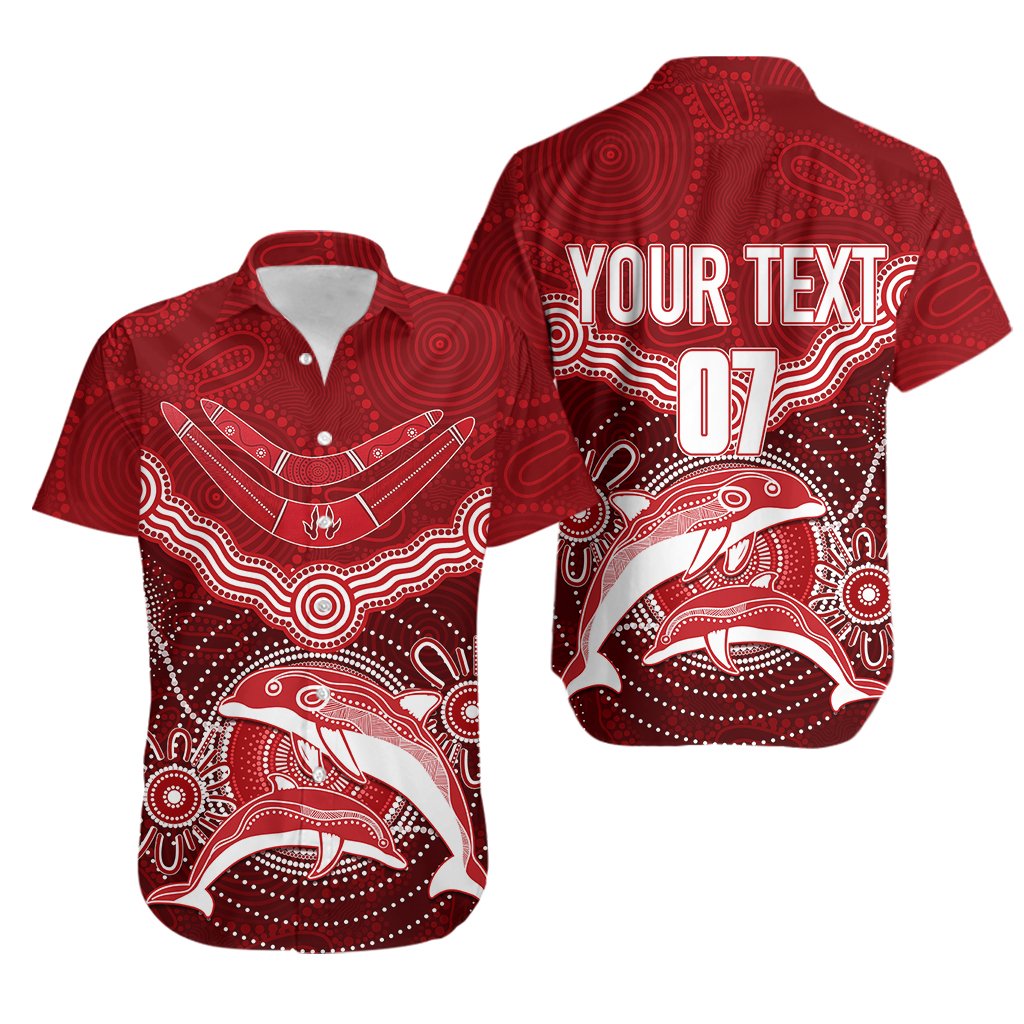personalised-dolphins-rugby-hawaiian-shirt-aboriginal-boomerang-artsy-style