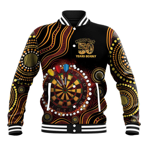 First Nations NAIDOC Week 2026 Fiery Darts Baseball Jacket Aboriginal Arts