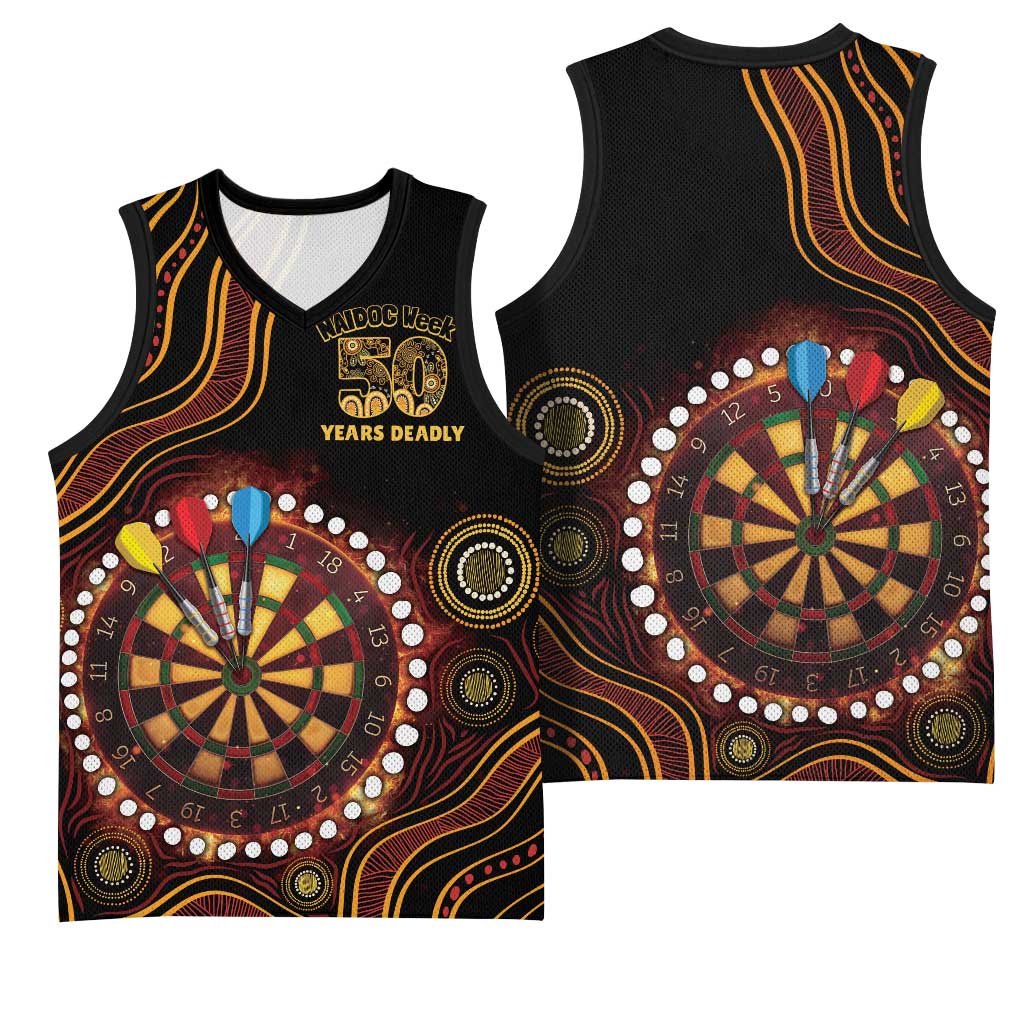 First Nations NAIDOC Week 2026 Fiery Darts Basketball Jersey Aboriginal Arts