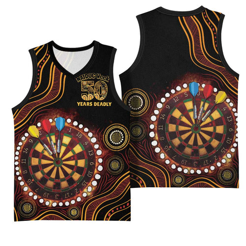 First Nations NAIDOC Week 2026 Fiery Darts Basketball Jersey Aboriginal Arts