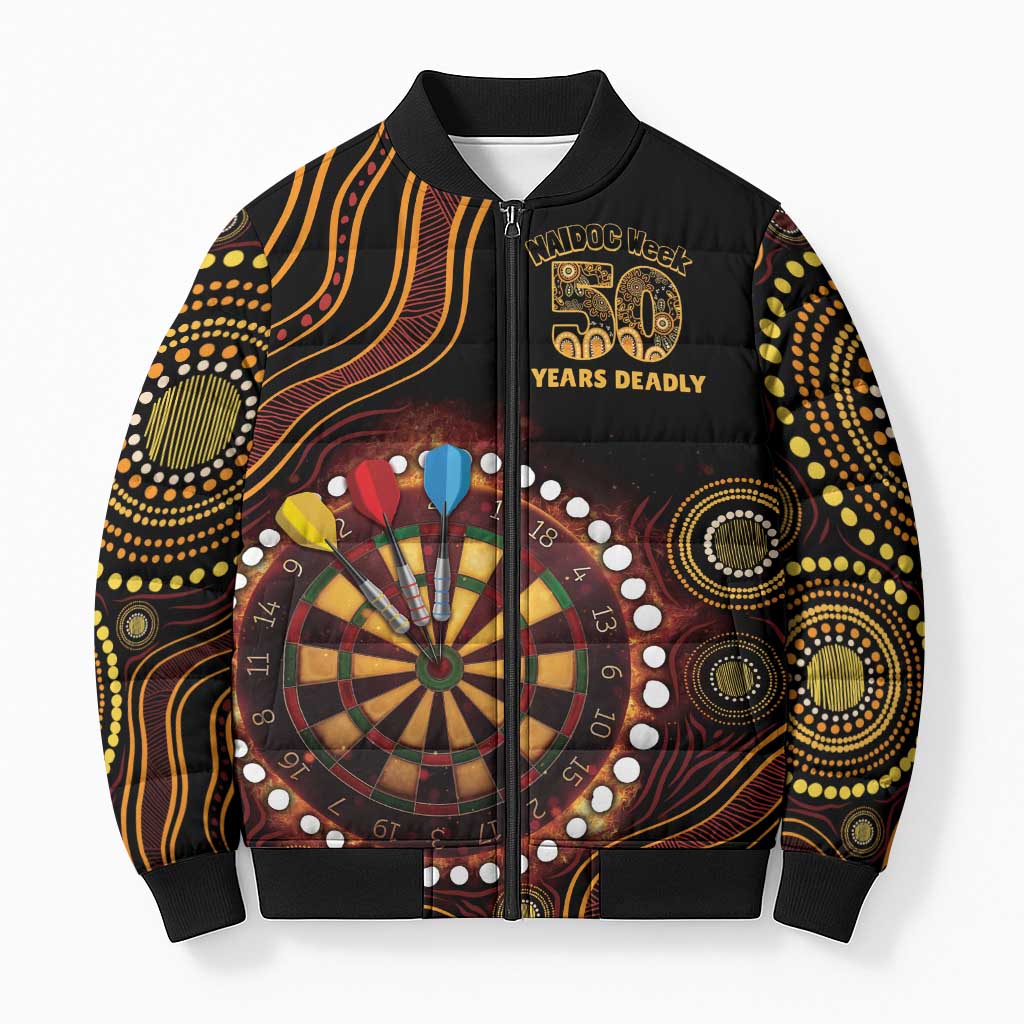 First Nations NAIDOC Week 2026 Fiery Darts Bomber Puffer Jacket Aboriginal Arts