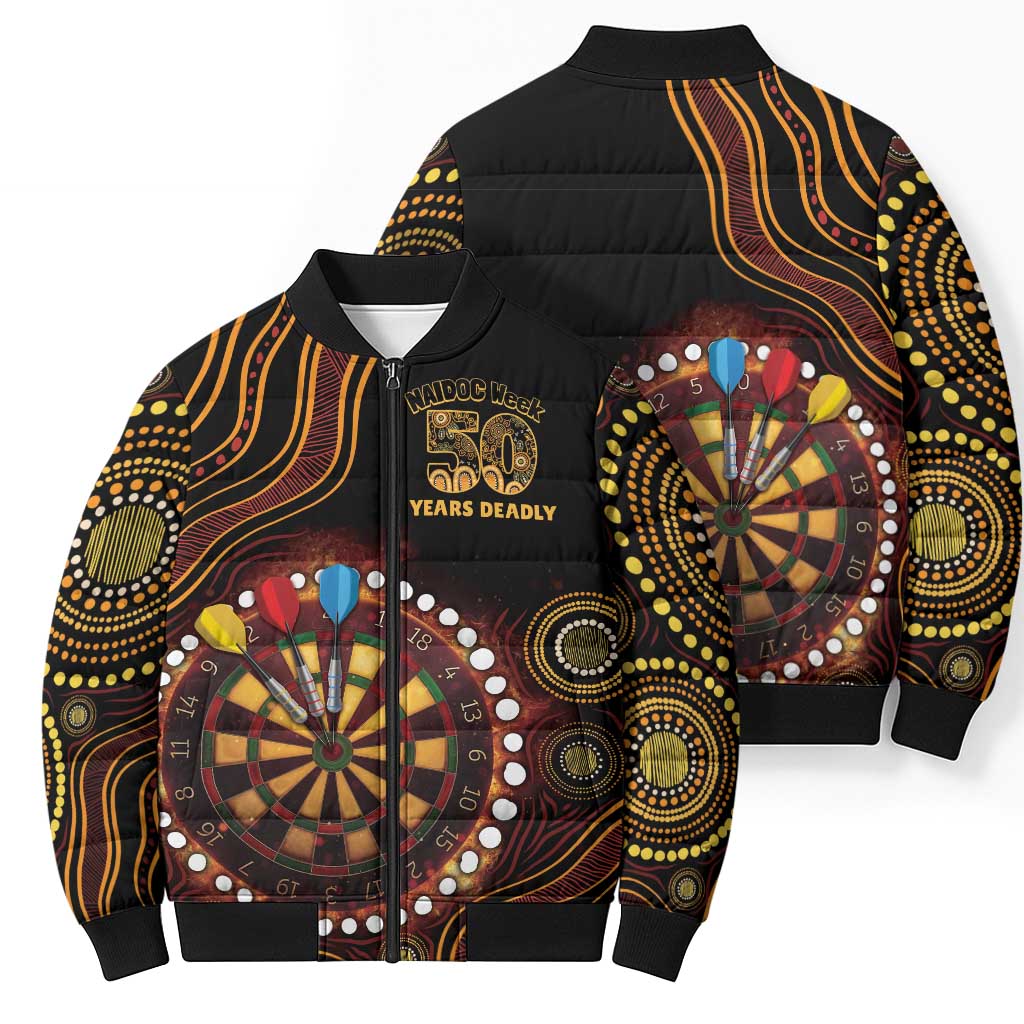 First Nations NAIDOC Week 2026 Fiery Darts Bomber Puffer Jacket Aboriginal Arts