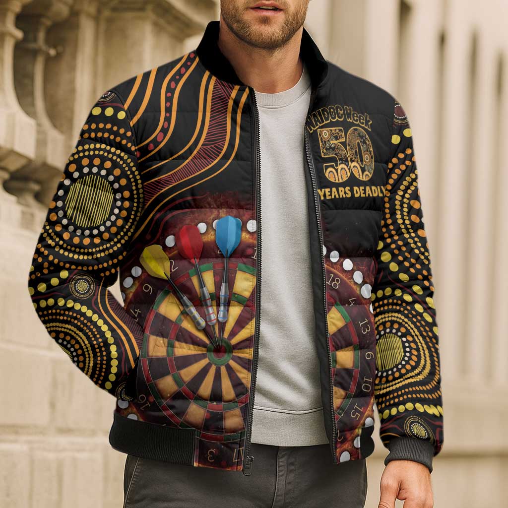 First Nations NAIDOC Week 2026 Fiery Darts Bomber Puffer Jacket Aboriginal Arts