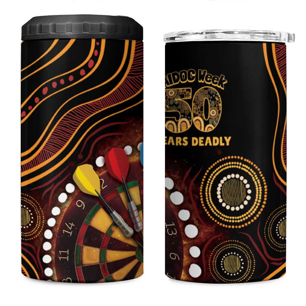 First Nations NAIDOC Week 2026 Fiery Darts 4 in 1 Can Cooler Tumbler Aboriginal Arts