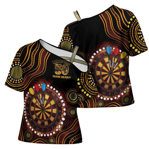 First Nations NAIDOC Week 2026 Fiery Darts Cross Shoulder Shirt Aboriginal Arts