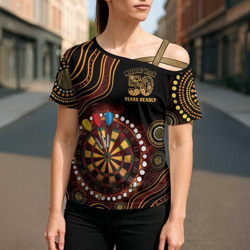 First Nations NAIDOC Week 2026 Fiery Darts Cross Shoulder Shirt Aboriginal Arts