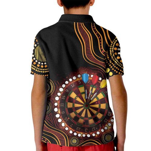 First Nations NAIDOC Week 2026 Fiery Darts Kid Polo Shirt Aboriginal Arts