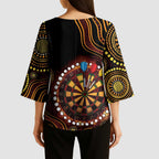 First Nations NAIDOC Week 2026 Fiery Darts Kimono Sleeve Blouse Aboriginal Arts