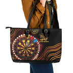 First Nations NAIDOC Week 2026 Fiery Darts Leather Tote Bag Aboriginal Arts