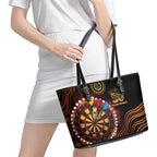 First Nations NAIDOC Week 2026 Fiery Darts Leather Tote Bag Aboriginal Arts
