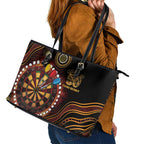 First Nations NAIDOC Week 2026 Fiery Darts Leather Tote Bag Aboriginal Arts