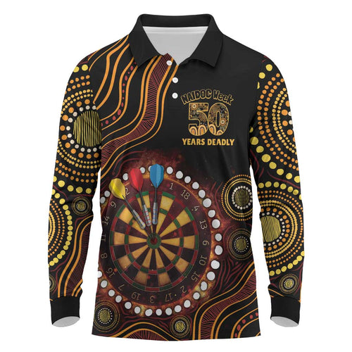 First Nations NAIDOC Week 2026 Fiery Darts Long Sleeve Polo Shirt Aboriginal Arts