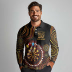 First Nations NAIDOC Week 2026 Fiery Darts Long Sleeve Polo Shirt Aboriginal Arts
