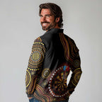 First Nations NAIDOC Week 2026 Fiery Darts Long Sleeve Polo Shirt Aboriginal Arts