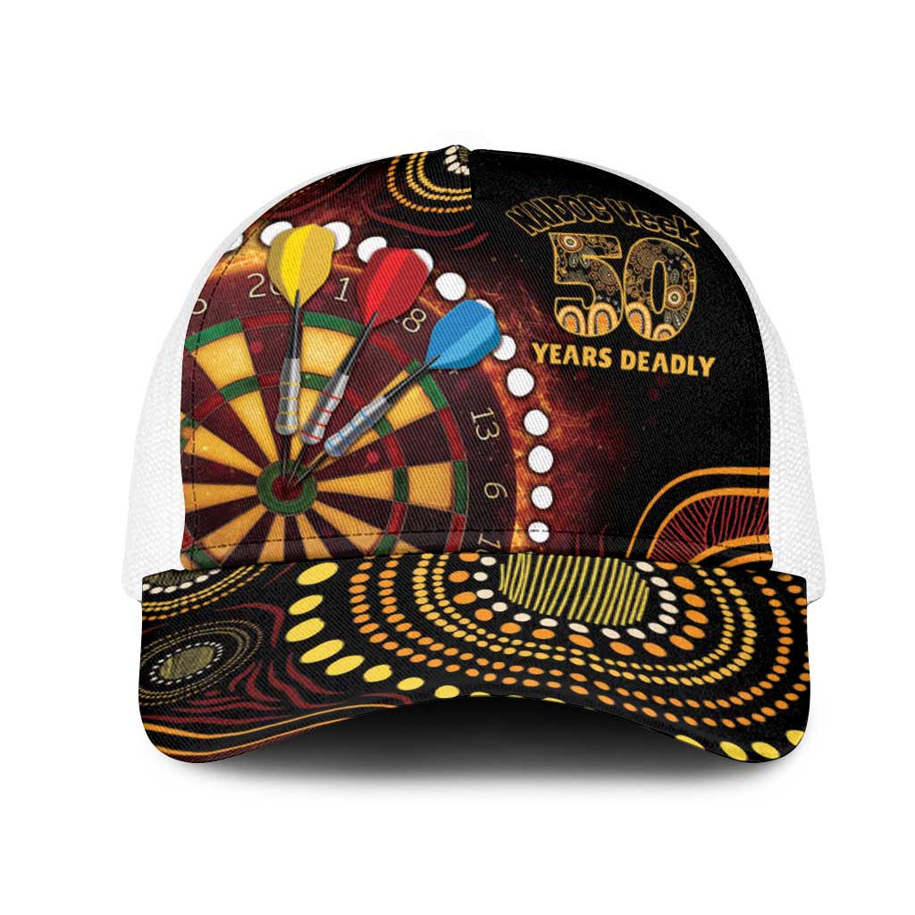 First Nations NAIDOC Week 2026 Fiery Darts Mesh Trucker Cap Aboriginal Arts
