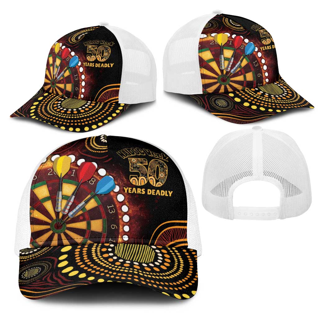 First Nations NAIDOC Week 2026 Fiery Darts Mesh Trucker Cap Aboriginal Arts