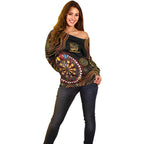 First Nations NAIDOC Week 2026 Fiery Darts Off Shoulder Sweater Aboriginal Arts