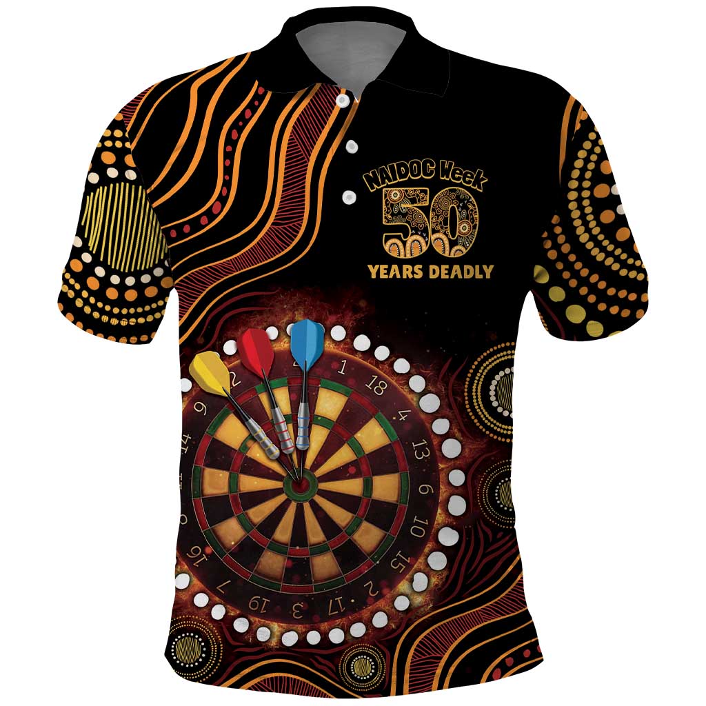 First Nations NAIDOC Week 2026 Fiery Darts Polo Shirt Aboriginal Arts