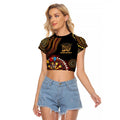 First Nations NAIDOC Week 2026 Fiery Darts Raglan Cropped T Shirt Aboriginal Arts