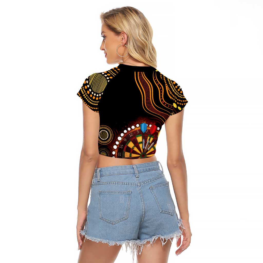 First Nations NAIDOC Week 2026 Fiery Darts Raglan Cropped T Shirt Aboriginal Arts