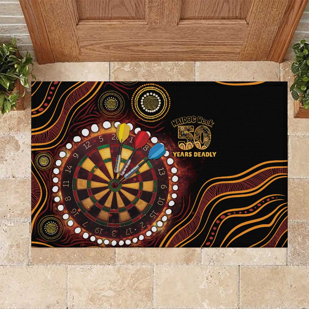 First Nations NAIDOC Week 2026 Fiery Darts Rubber Doormat Aboriginal Arts