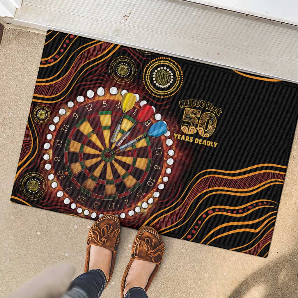 First Nations NAIDOC Week 2026 Fiery Darts Rubber Doormat Aboriginal Arts