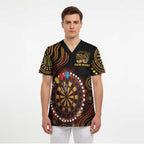First Nations NAIDOC Week 2026 Fiery Darts Scrub Top Aboriginal Arts