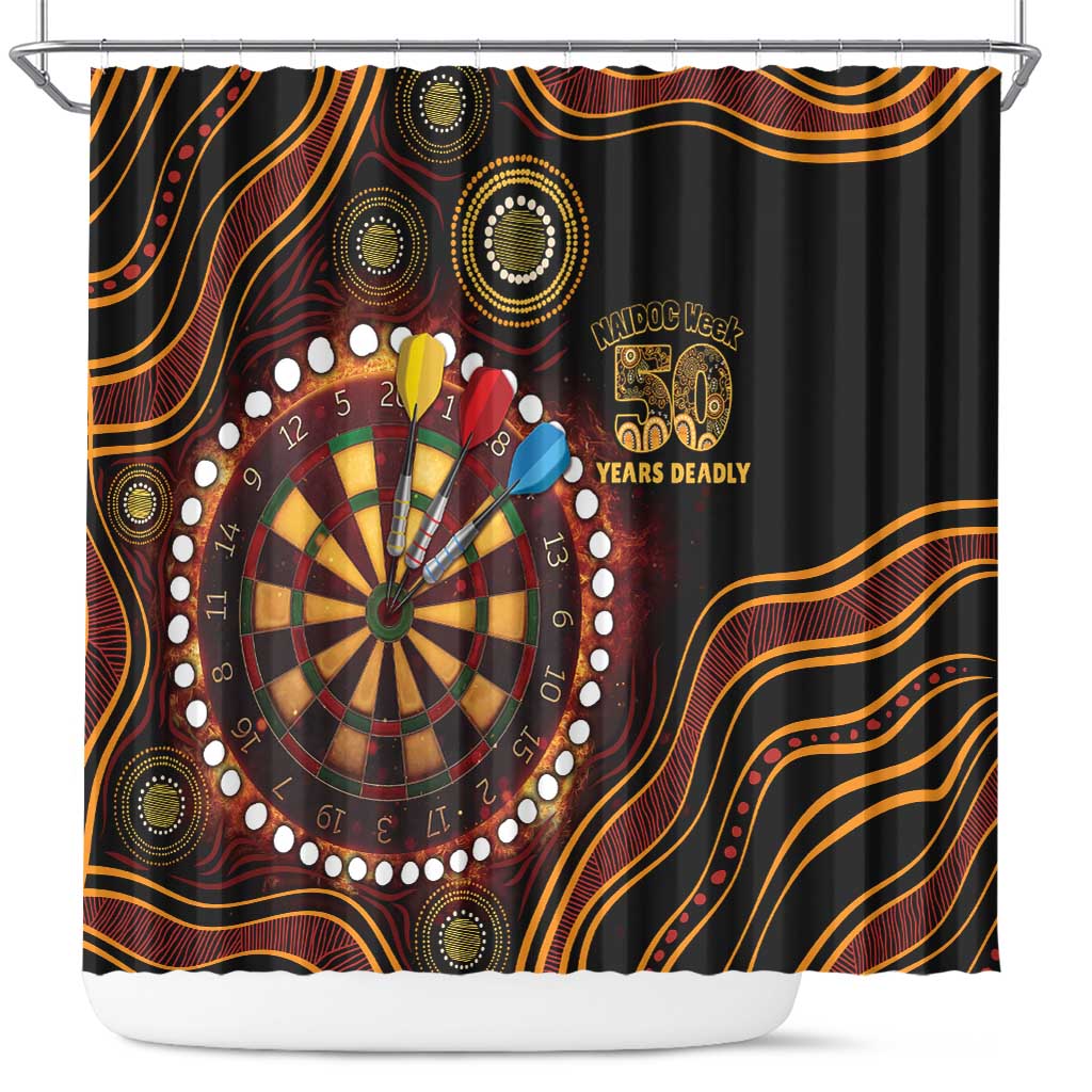 First Nations NAIDOC Week 2026 Fiery Darts Shower Curtain Aboriginal Arts