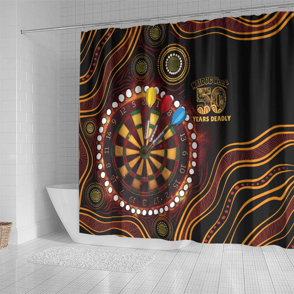First Nations NAIDOC Week 2026 Fiery Darts Shower Curtain Aboriginal Arts