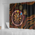 First Nations NAIDOC Week 2026 Fiery Darts Shower Curtain Aboriginal Arts