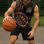 First Nations NAIDOC Week 2026 Fiery Darts Sleeveless Hoodie Aboriginal Arts