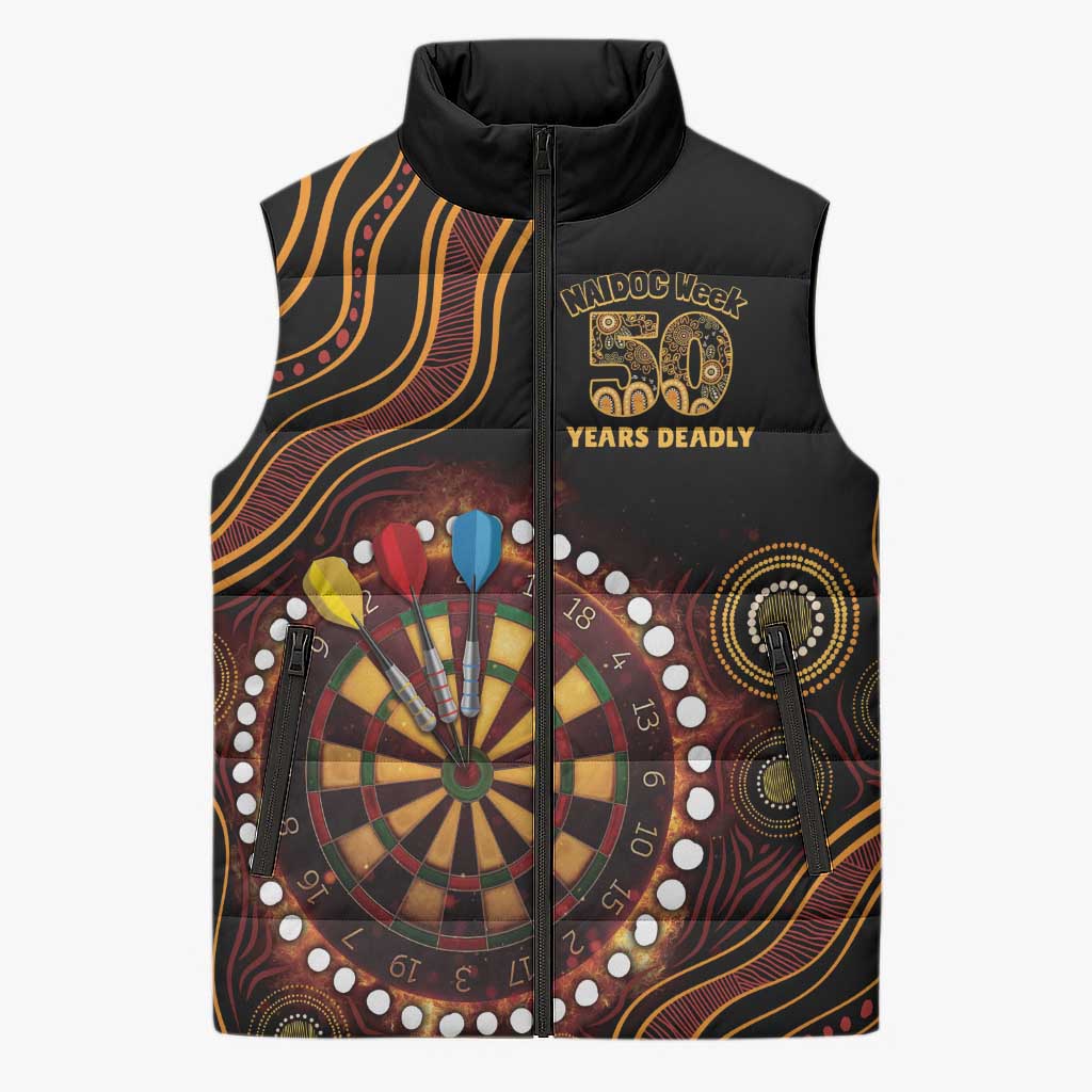 First Nations NAIDOC Week 2026 Fiery Darts Sleeveless Puffer Jacket Aboriginal Arts
