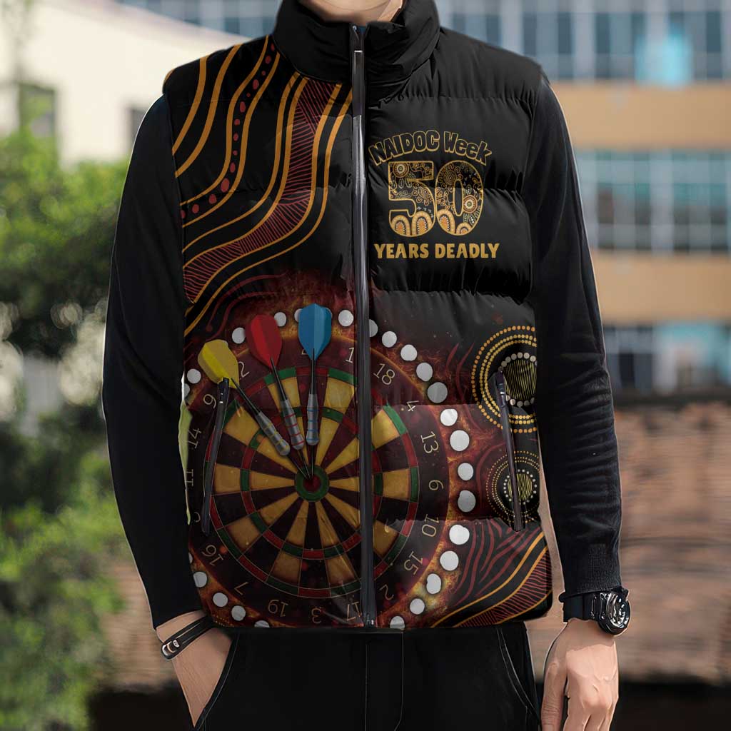 First Nations NAIDOC Week 2026 Fiery Darts Sleeveless Puffer Jacket Aboriginal Arts
