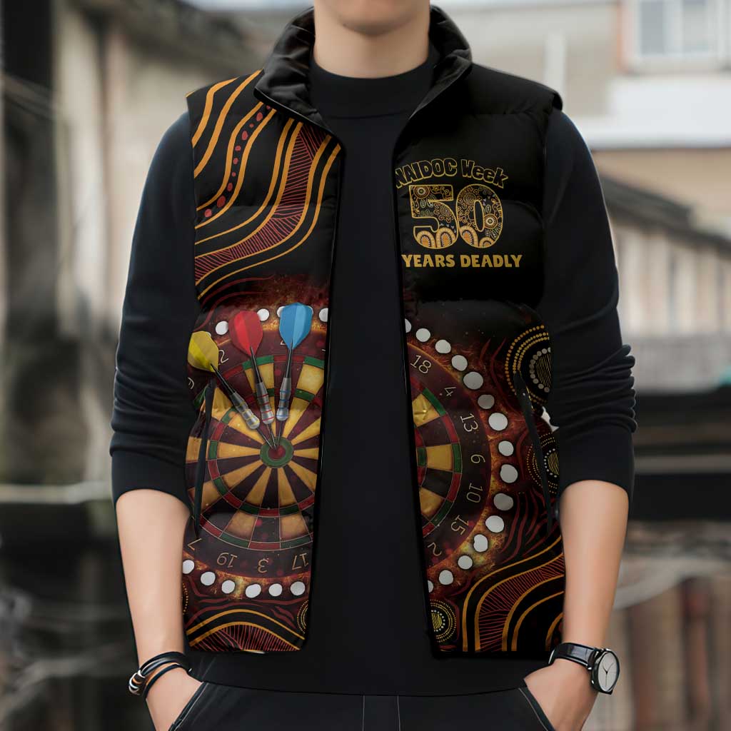 First Nations NAIDOC Week 2026 Fiery Darts Sleeveless Puffer Jacket Aboriginal Arts