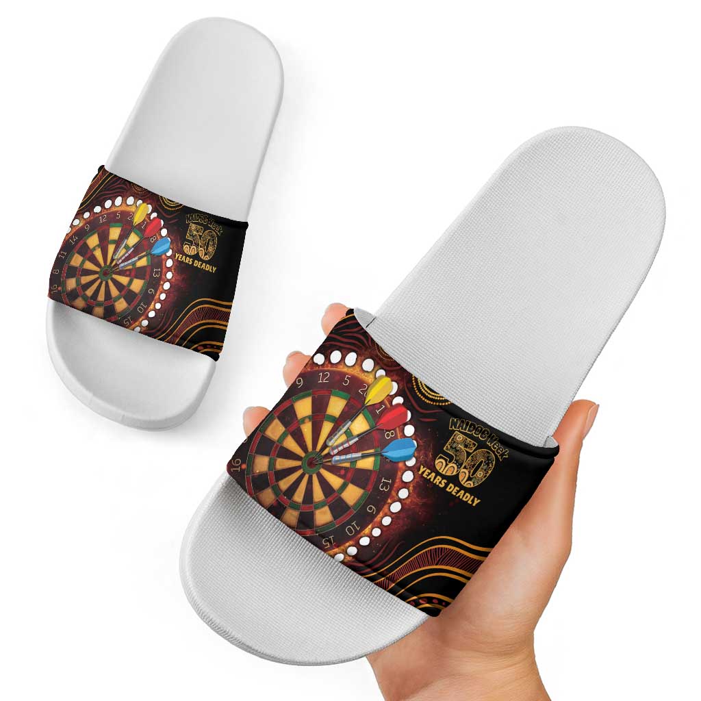 First Nations NAIDOC Week 2026 Fiery Darts Slide Sandals Aboriginal Arts