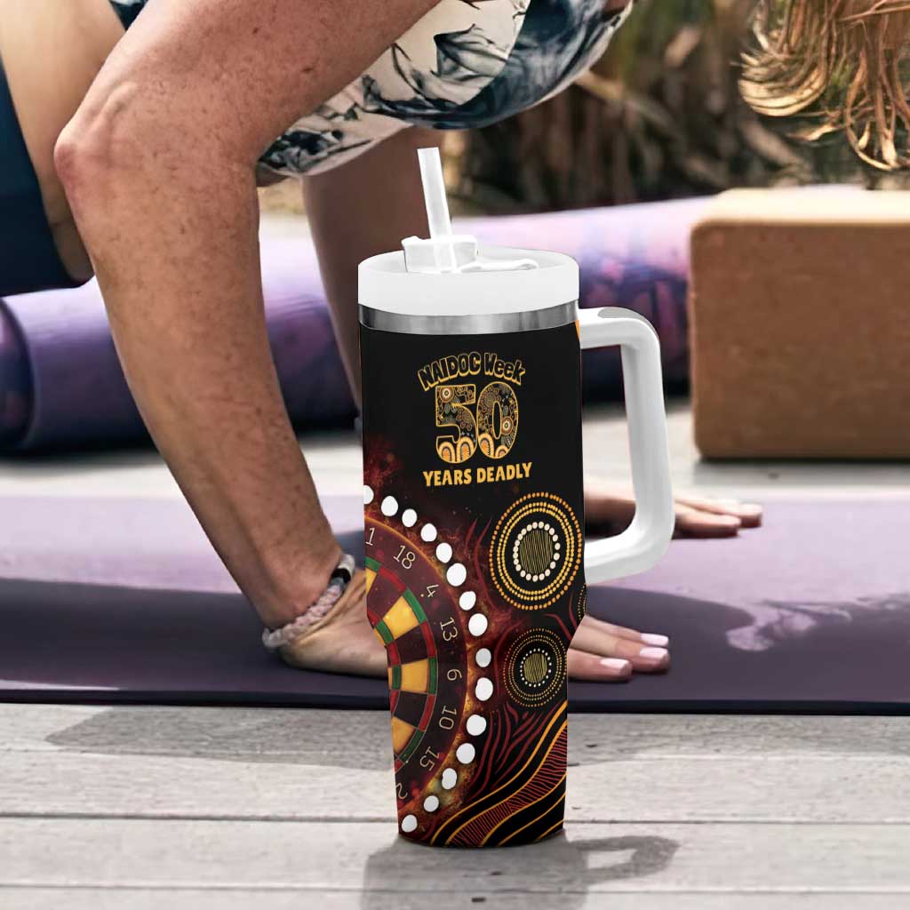 First Nations NAIDOC Week 2026 Fiery Darts Tumbler With Handle Aboriginal Arts