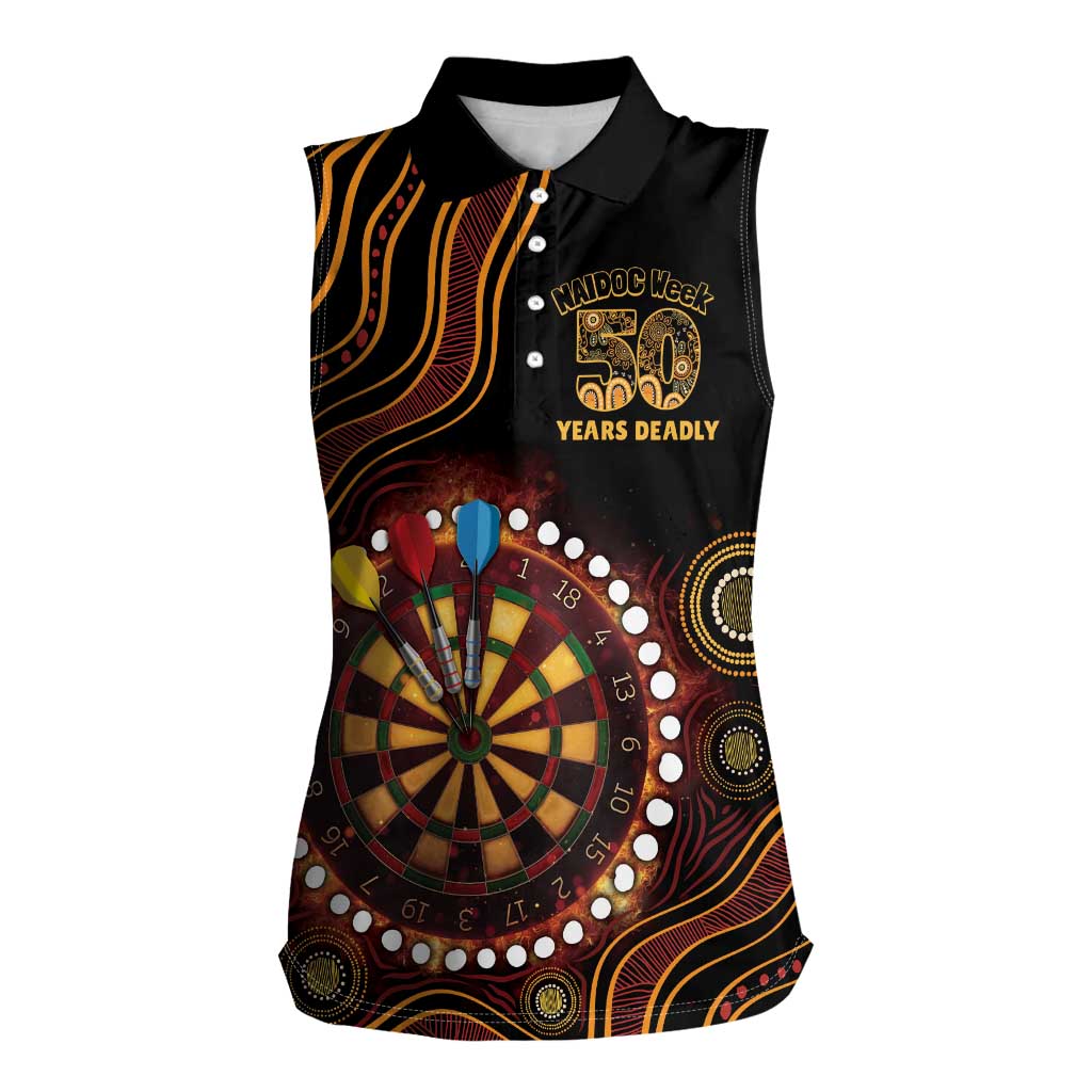 First Nations NAIDOC Week 2026 Fiery Darts Women Sleeveless Polo Shirt Aboriginal Arts