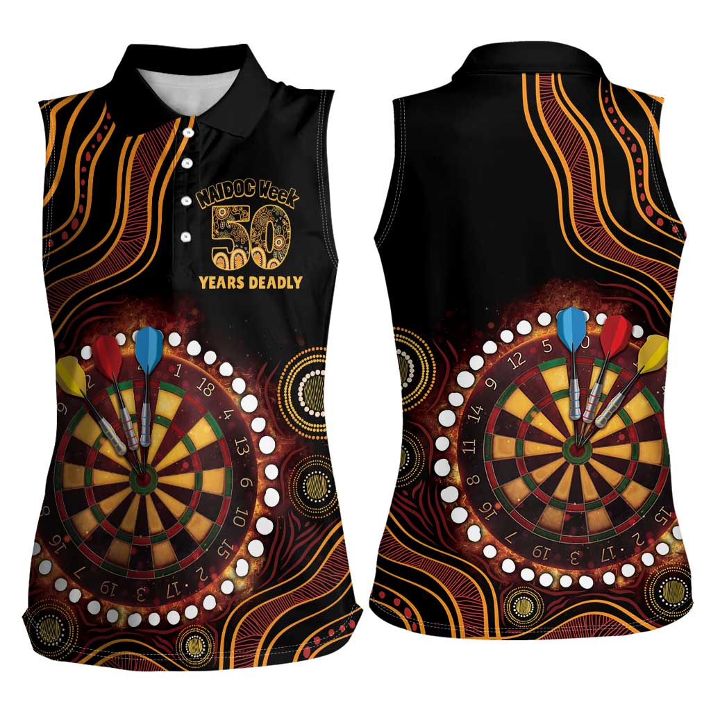 First Nations NAIDOC Week 2026 Fiery Darts Women Sleeveless Polo Shirt Aboriginal Arts