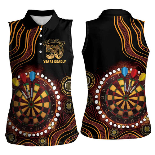 First Nations NAIDOC Week 2026 Fiery Darts Women Sleeveless Polo Shirt Aboriginal Arts