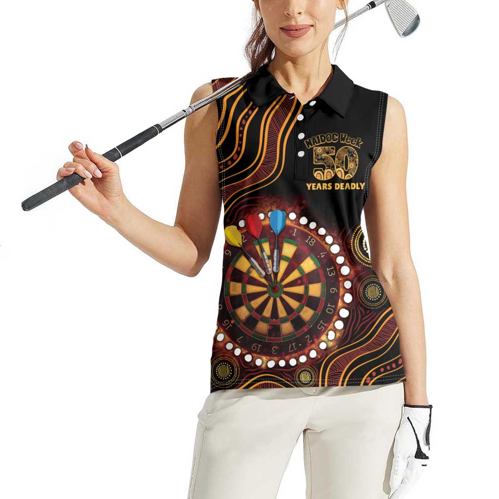 First Nations NAIDOC Week 2026 Fiery Darts Women Sleeveless Polo Shirt Aboriginal Arts
