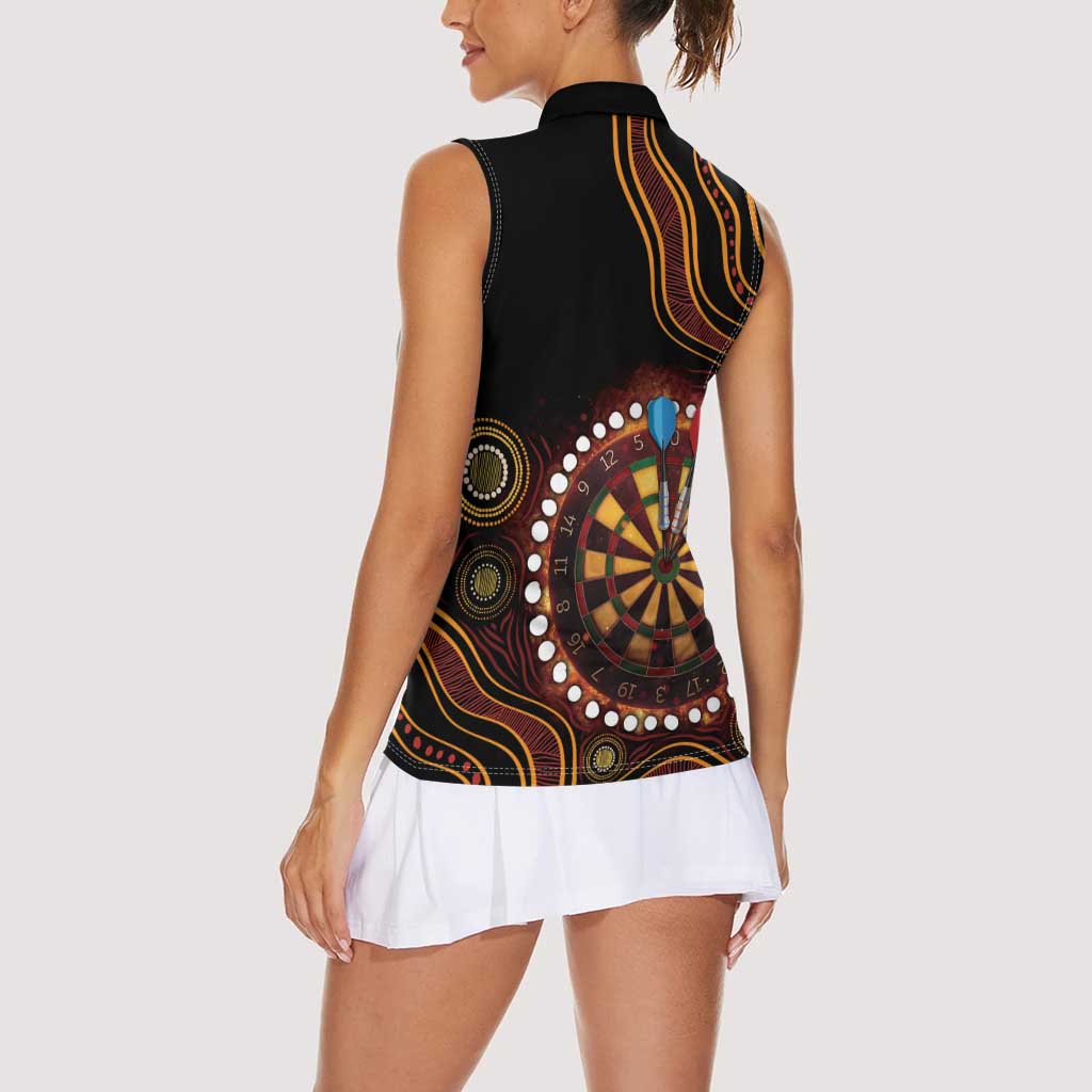 First Nations NAIDOC Week 2026 Fiery Darts Women Sleeveless Polo Shirt Aboriginal Arts